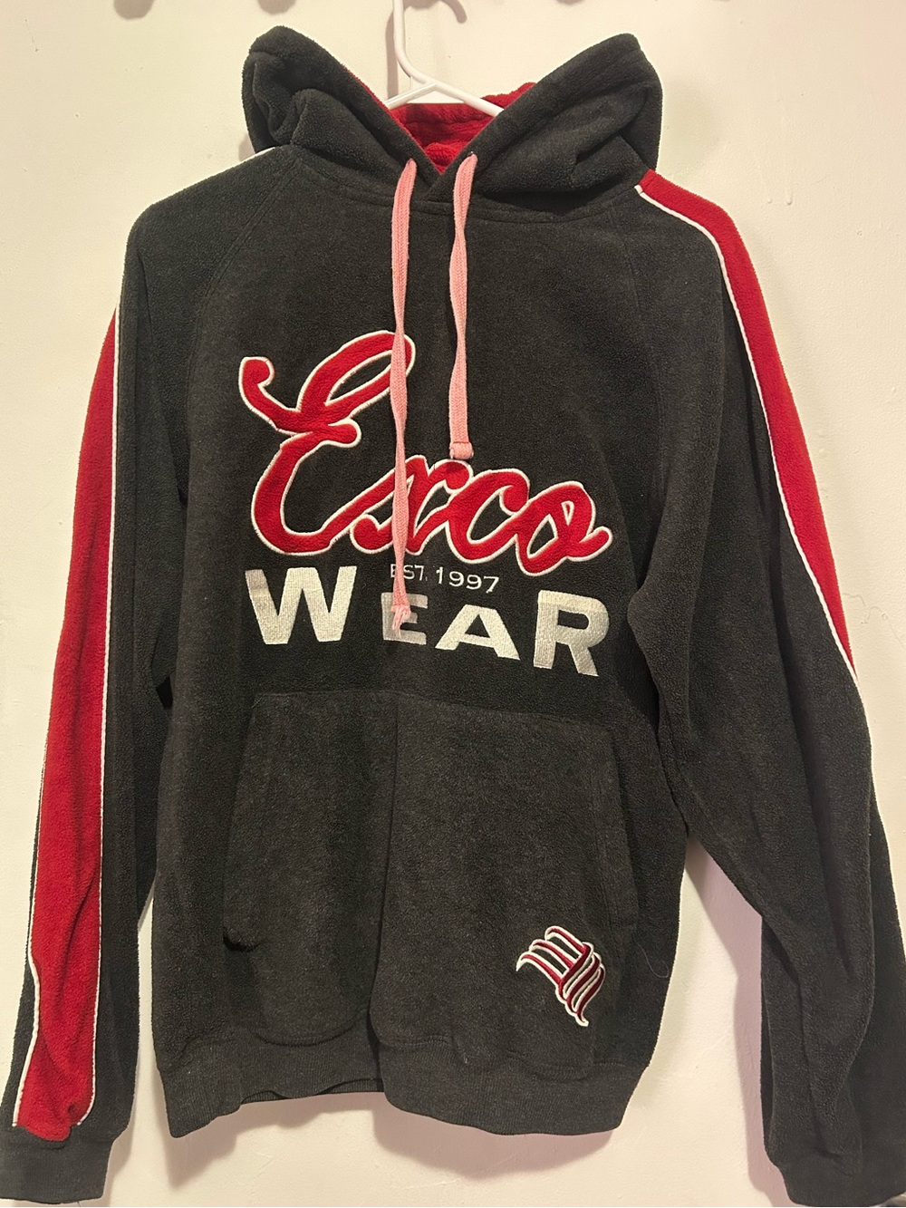 Men's Vintage Y2K Exco Wear Embroidered Fleece Hoodie XS